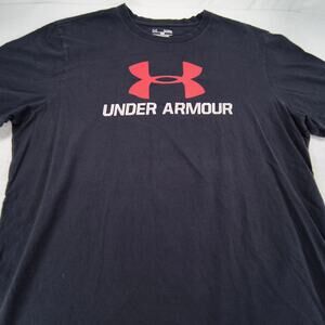Under Armour Crew Neck Short Sleeve Graphic T Shirt Mens Size XL Black Red